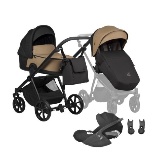 Tutis Mio3+ Thermo Leather Collection universalus vežimėlis 3in1 (180) + Cybex Cloud T autokėdutė