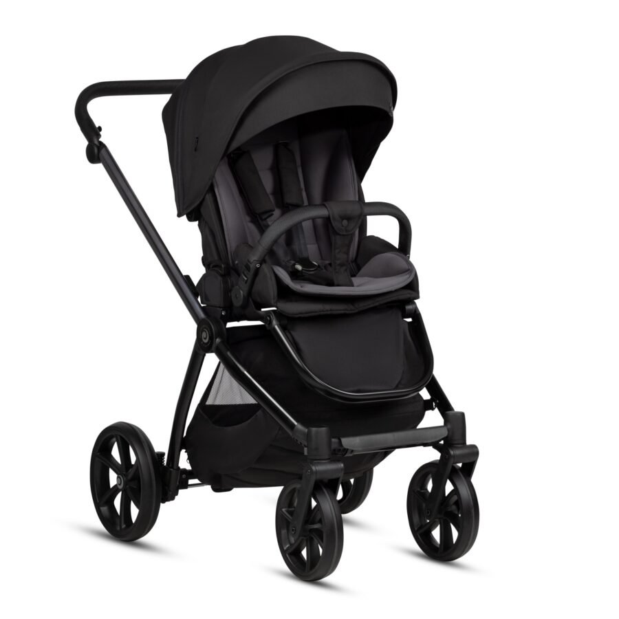 Tutis Mio3+ Thermo Black Edition ratiņi 4in1 Obsidian (060) + Tutis Elo Lux i-Size autokrēsliņš un ISOFIX bāze