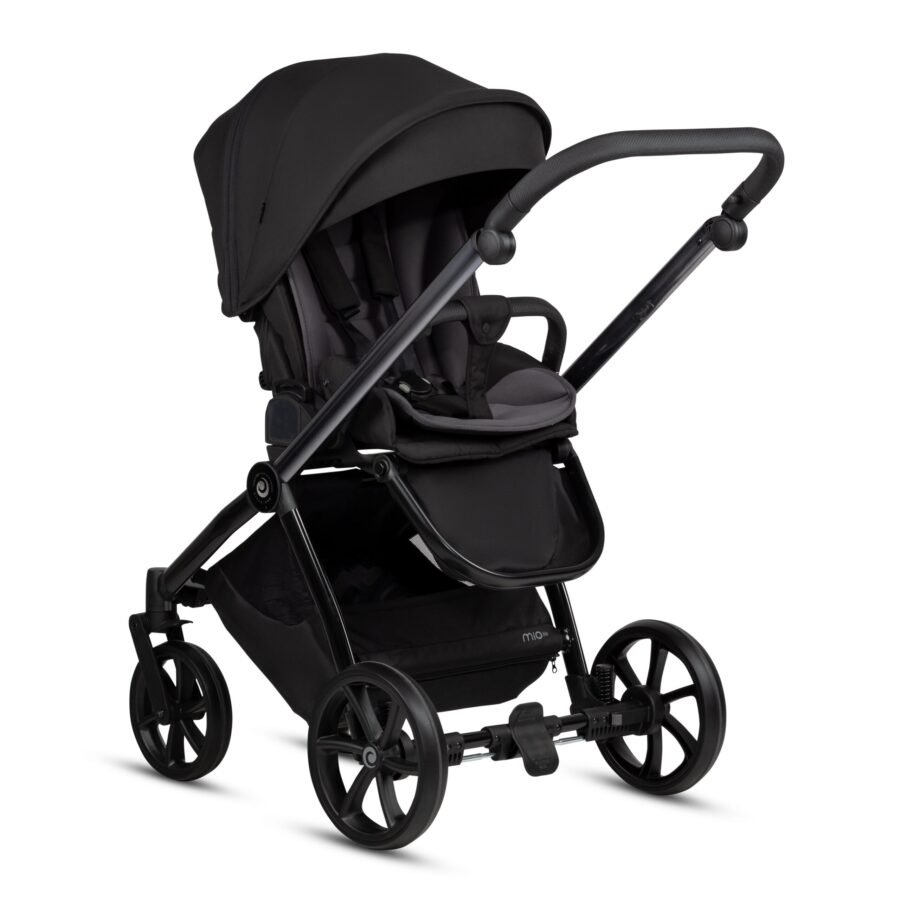 Tutis Mio3+ Thermo Black Edition ratiņi 4in1 Obsidian (060) + Tutis Elo Lux i-Size autokrēsliņš un ISOFIX bāze