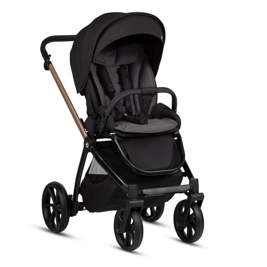 Tutis Mio3+ Thermo Black Edition ratiņi 4in1 Rose Gold (292) + Tutis Elo Lux i-Size autokrēsliņš un ISOFIX bāze