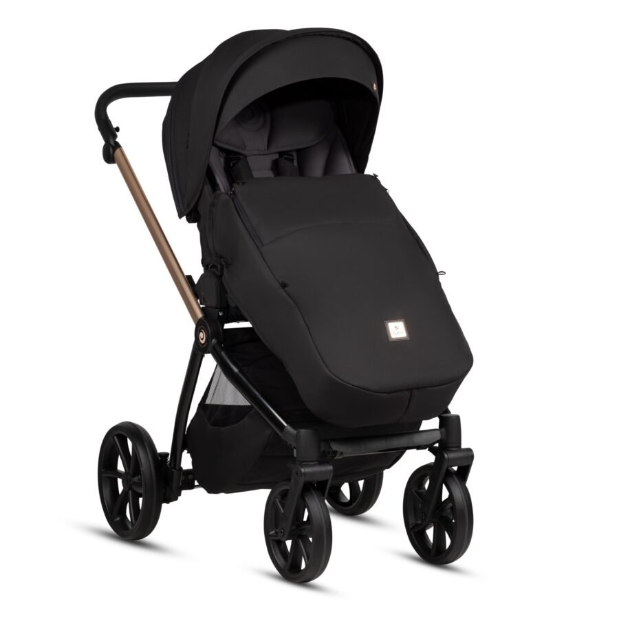 Tutis Mio3+ Thermo Black Edition ratiņi 4in1 Rose Gold (292) + Tutis Elo Lux i-Size autokrēsliņš un ISOFIX bāze