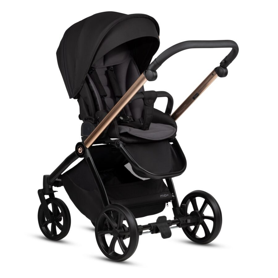 Tutis Mio3+ Thermo Black Edition ratiņi 4in1 Rose Gold (292) + Tutis Elo Lux i-Size autokrēsliņš un ISOFIX bāze