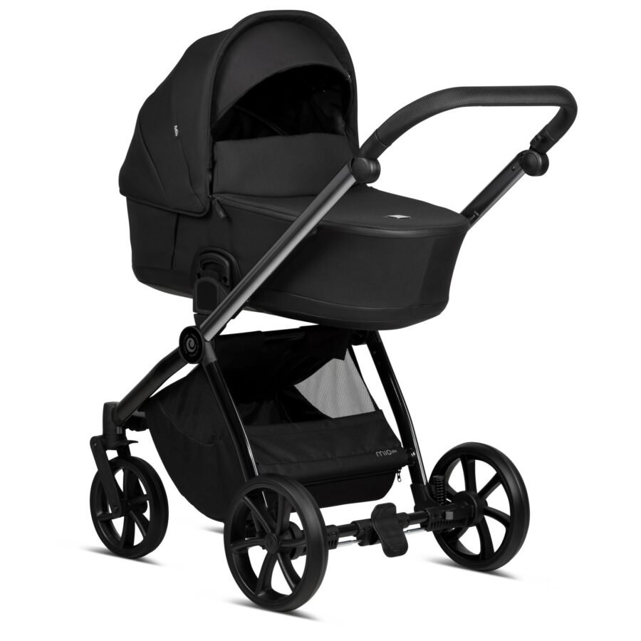Tutis Mio3+ Thermo Black Edition ratiņi 4in1 Obsidian (060) + Tutis Elo Lux i-Size autokrēsliņš un ISOFIX bāze