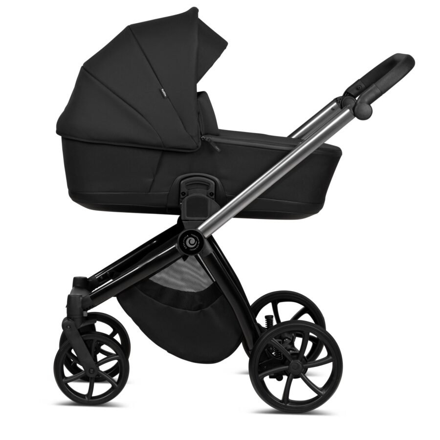 Tutis Mio3+ Thermo Black Edition ratiņi 4in1 Obsidian (060) + Tutis Elo Lux i-Size autokrēsliņš un ISOFIX bāze