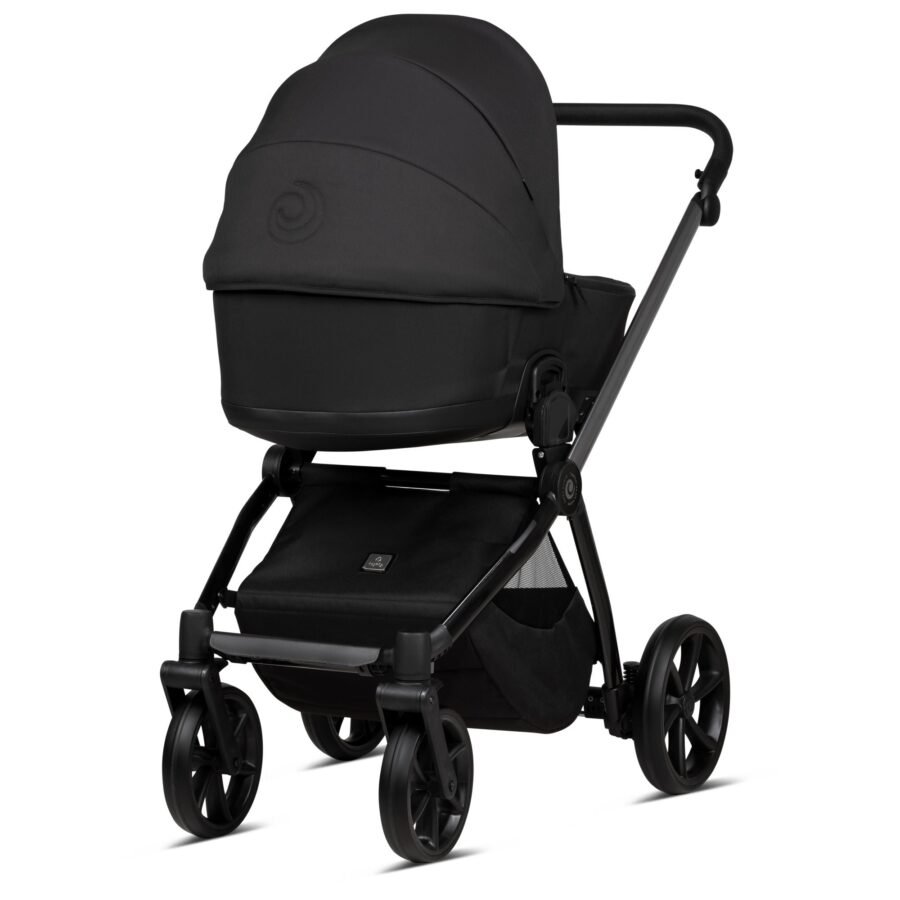 Tutis Mio3+ Thermo Black Edition ratiņi 4in1 Obsidian (060) + Tutis Elo Lux i-Size autokrēsliņš un ISOFIX bāze