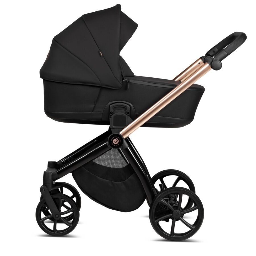 Tutis Mio3+ Thermo Black Edition ratiņi 4in1 Rose Gold (292) + Tutis Elo Lux i-Size autokrēsliņš un ISOFIX bāze