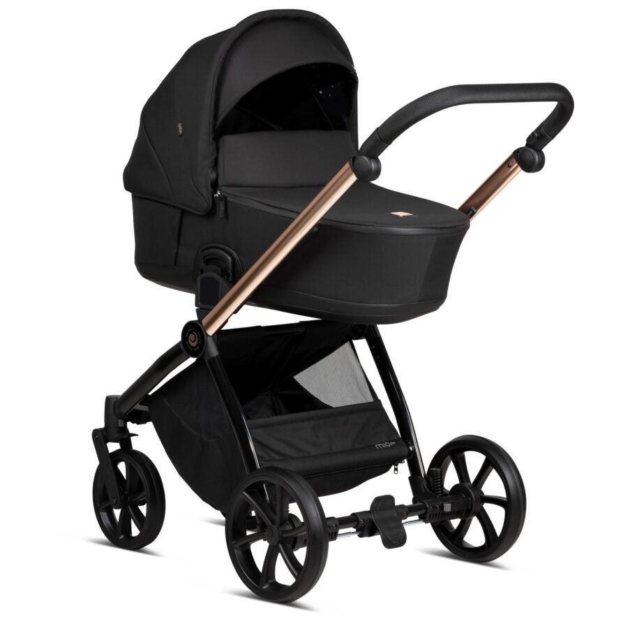 Tutis Mio3+ Thermo Black Edition ratiņi 4in1 Rose Gold (292) + Tutis Elo Lux i-Size autokrēsliņš un ISOFIX bāze