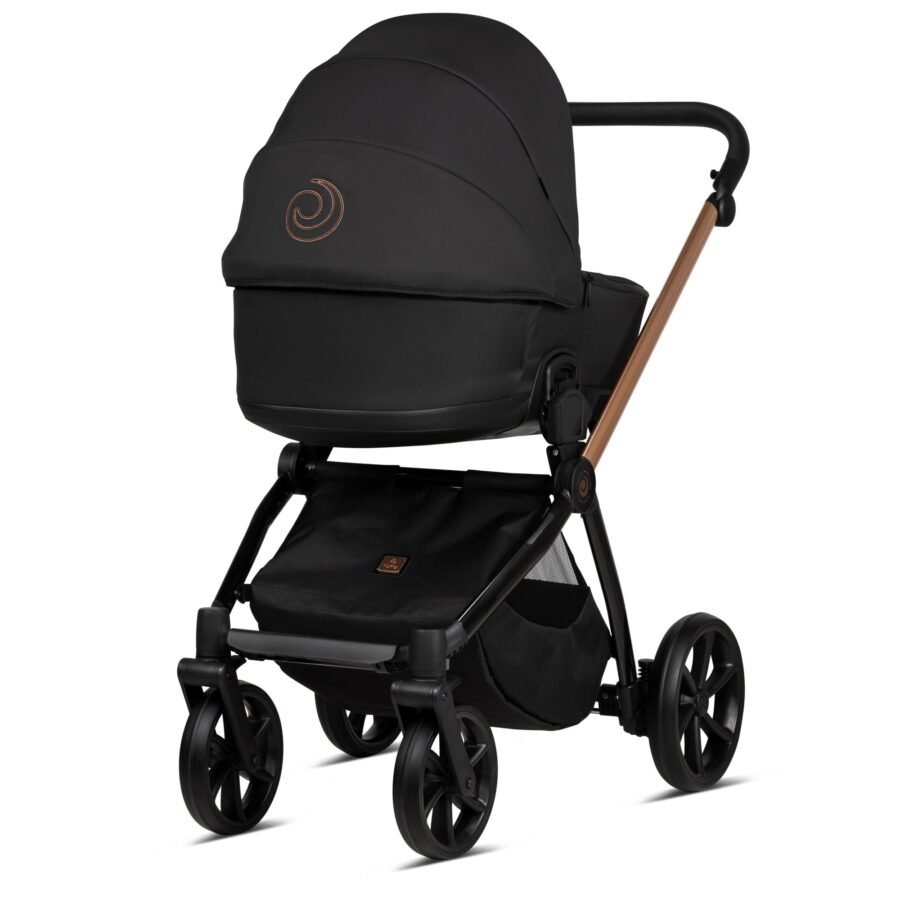 Tutis Mio3+ Thermo Black Edition ratiņi 4in1 Rose Gold (292) + Tutis Elo Lux i-Size autokrēsliņš un ISOFIX bāze