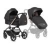Tutis GIO Nero juodas kūdikių vežimėlis su lopšiu, sportine dalimi ir dideliais ratais