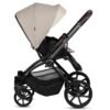 Tutis Gio bėžinis kūdikių vežimėlis su dideliu stogeliu ir juodu rėmu