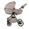 Tutis Uno6+ smėlio spalvos kūdikių vežimėlis su lopšiu ir dideliais ratais