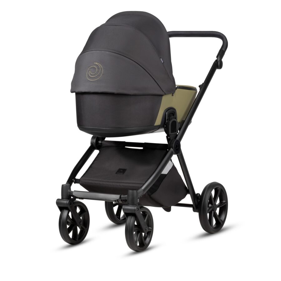 Tutis Mio3+ Thermo Leather Collection universālie ratiņi 2in1 Olive (025)