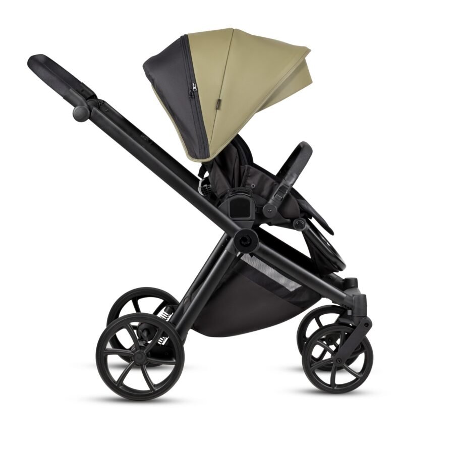 Tutis Mio3+ Thermo Leather Collection universālie ratiņi 2in1 Olive (025)