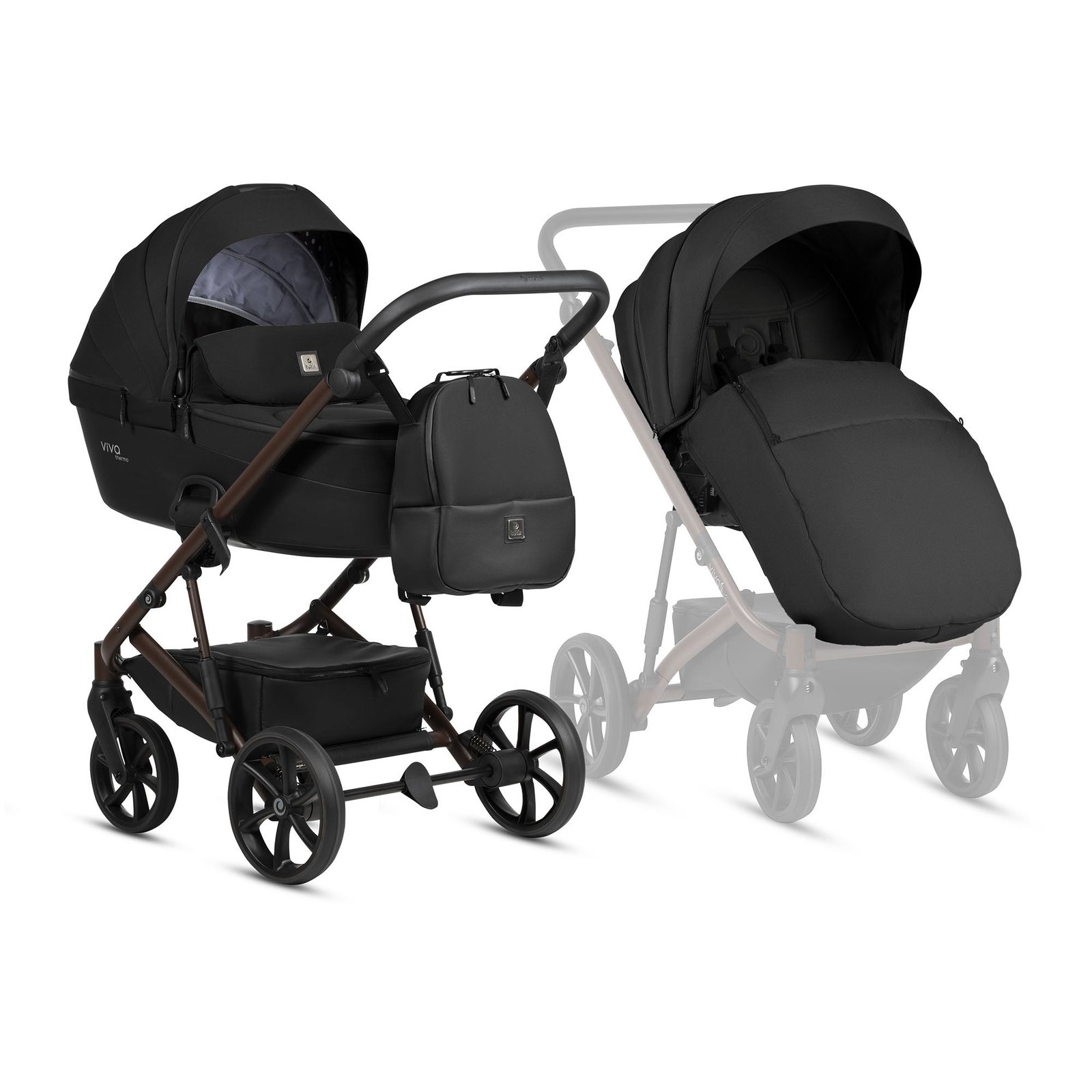Tutis Viva6+ universālie ratiņi 2in1 Caviar