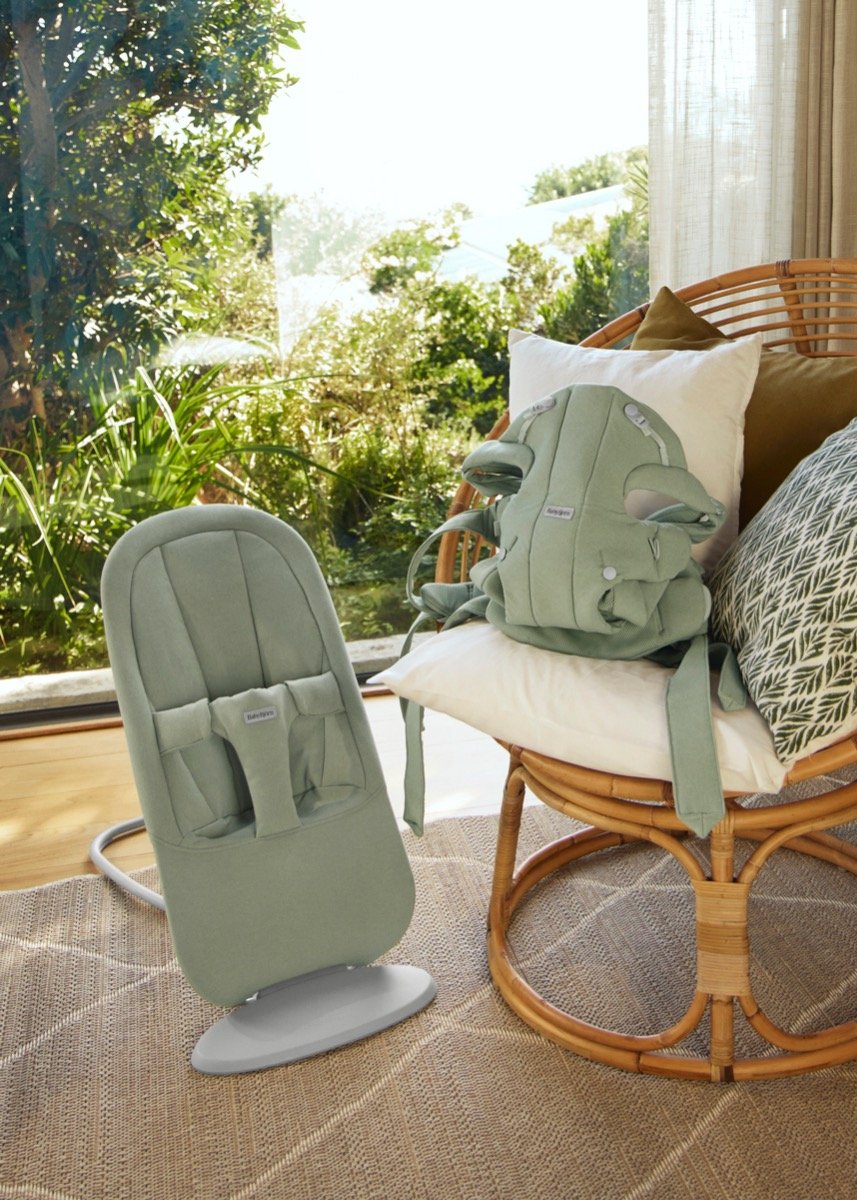 BabyBjörn Begin šūpuļkrēsls – Light Green Brushed Woven – foto 2