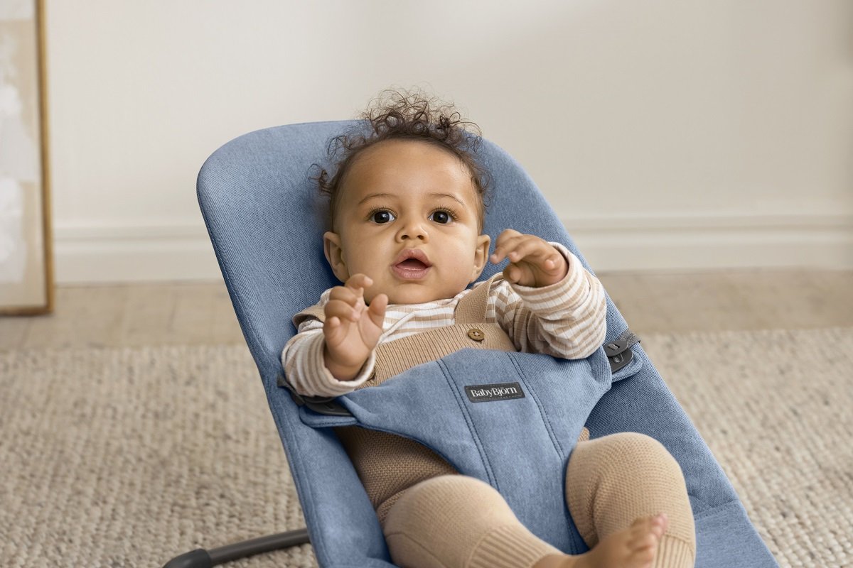 BabyBjörn Bliss šūpuļkrēsls – Blue Melange – foto 2
