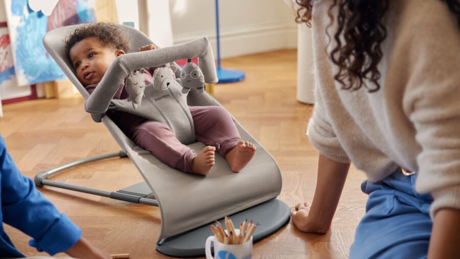 BabyBjörn Bliss šūpuļkrēsls – Sand Grey 3D Jersey – foto 3