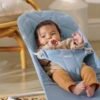 BabyBjörn Bliss šūpuļkrēsls – Blue Woven Petal Quilt – foto 3