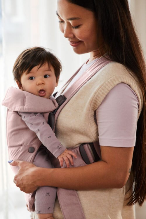 BabyBjörn Mini Woven ķengursoma Dusty Pink