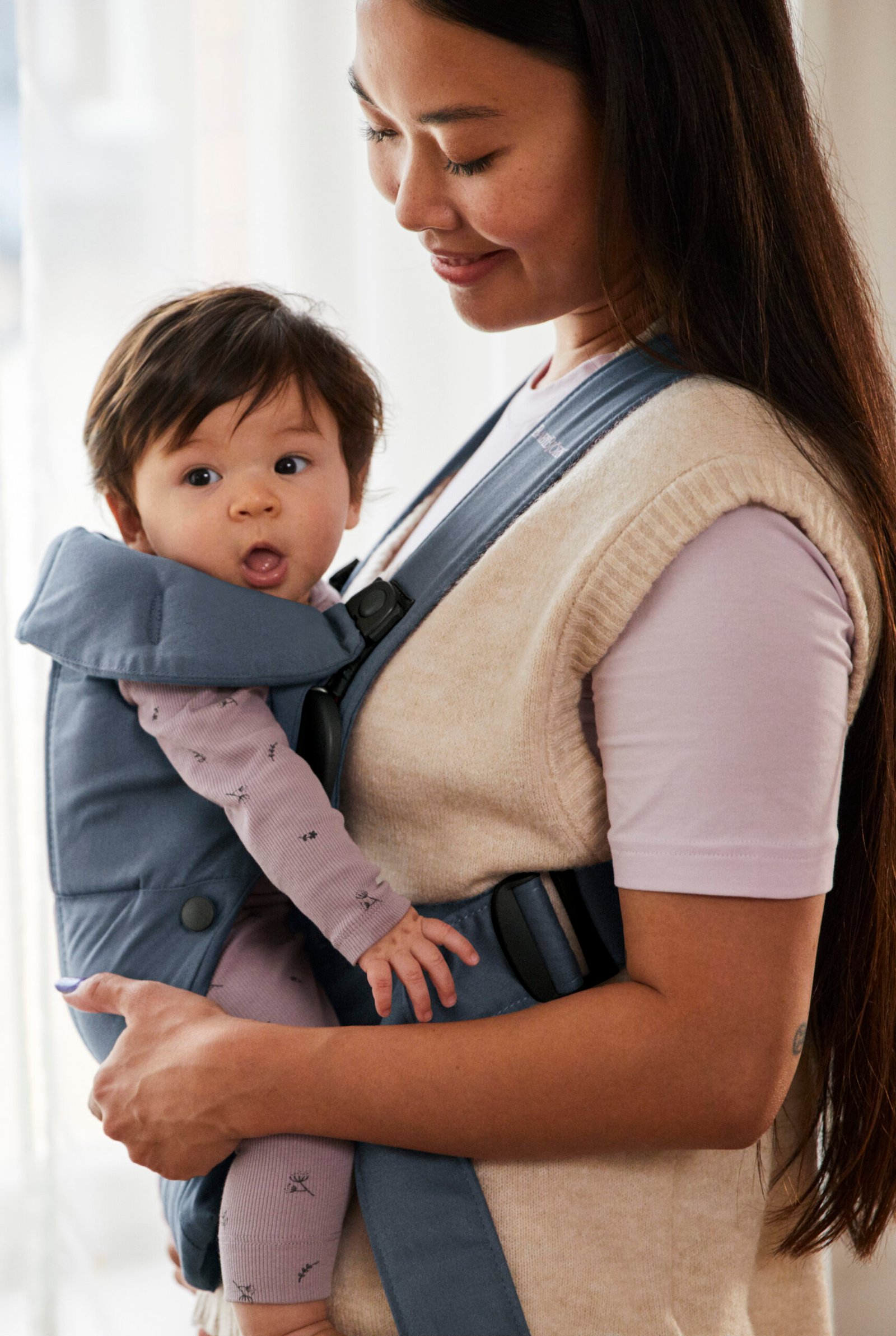 BabyBjörn Mini Woven ķengursoma Vintage Indigo