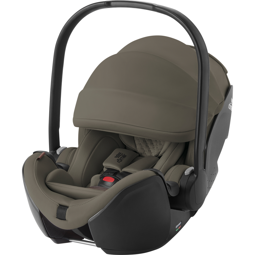 BABY SAFE PRO autokrēsliņš tumši olīvzaļā krāsā ar jumtiņu un drošības jostām