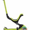 Zaļš Globber Go Up Deluxe Lights 3in1 skrejritenis ar gaismotiem priekšējiem riteņiem un regulējamu rokturi