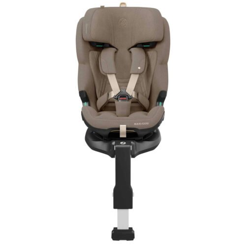 Brūns Maxi-Cosi autokrēsliņš ar ISOFIX pamatni un piecu punktu jostu