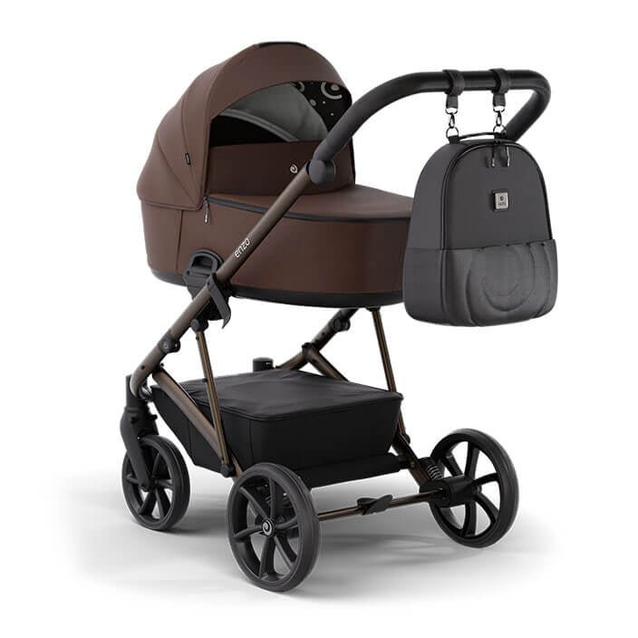 Tutis Enzo universālie ratiņi 3in1 Chocolate (548) + Beno i-Size Black + adapteri
