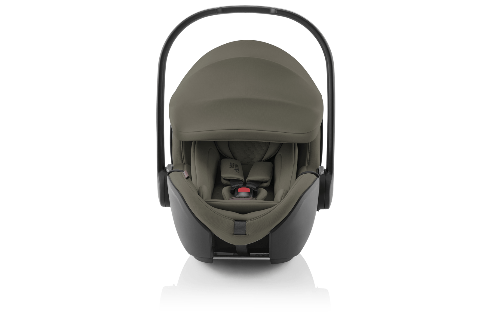 Baby Safe Pro zīdaiņu autokrēsliņš olīvzaļā krāsā ar jumtiņu un rokturi