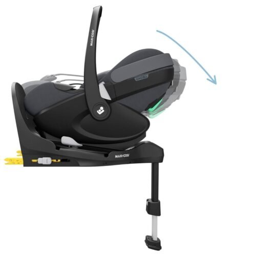 Melns Maxi-Cosi Pebble 360 Pro2 autokrēsliņš ar Isofix bāzi un noliekamu sēdvirsmu