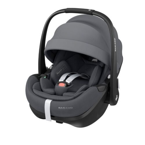 Pelēks Maxi-Cosi Pebble 360 Pro2 zīdaiņu autokrēsliņš ar jumtiņu un drošības jostām