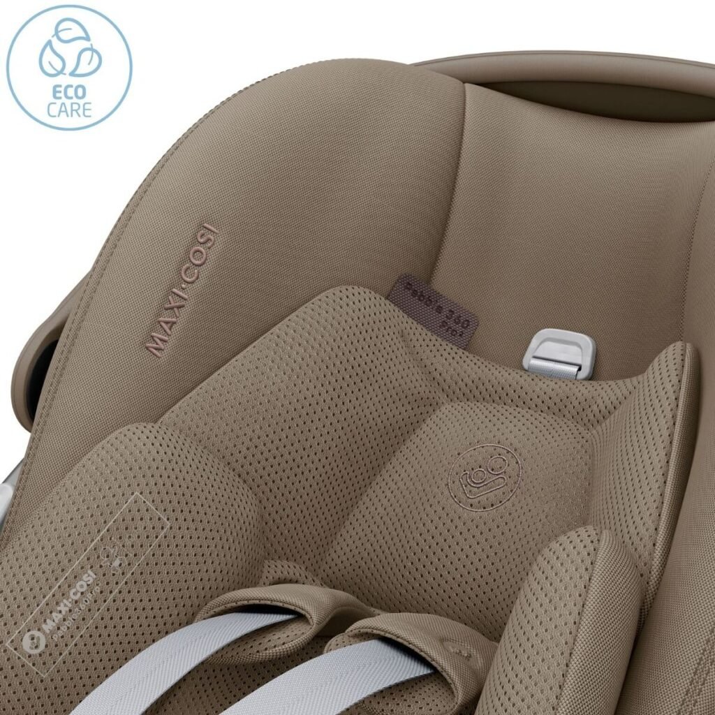 Maxi-Cosi Pebble 360 Pro 2 autosēdeklis smilšu tonī ar Eco Care marķējumu