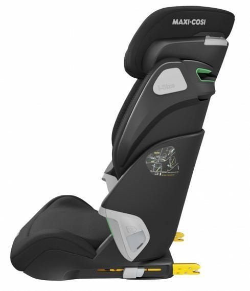 Maxi-Cosi bērnu autokrēsliņš melnā krāsā ar galvas balstu un Isofix stiprinājumu