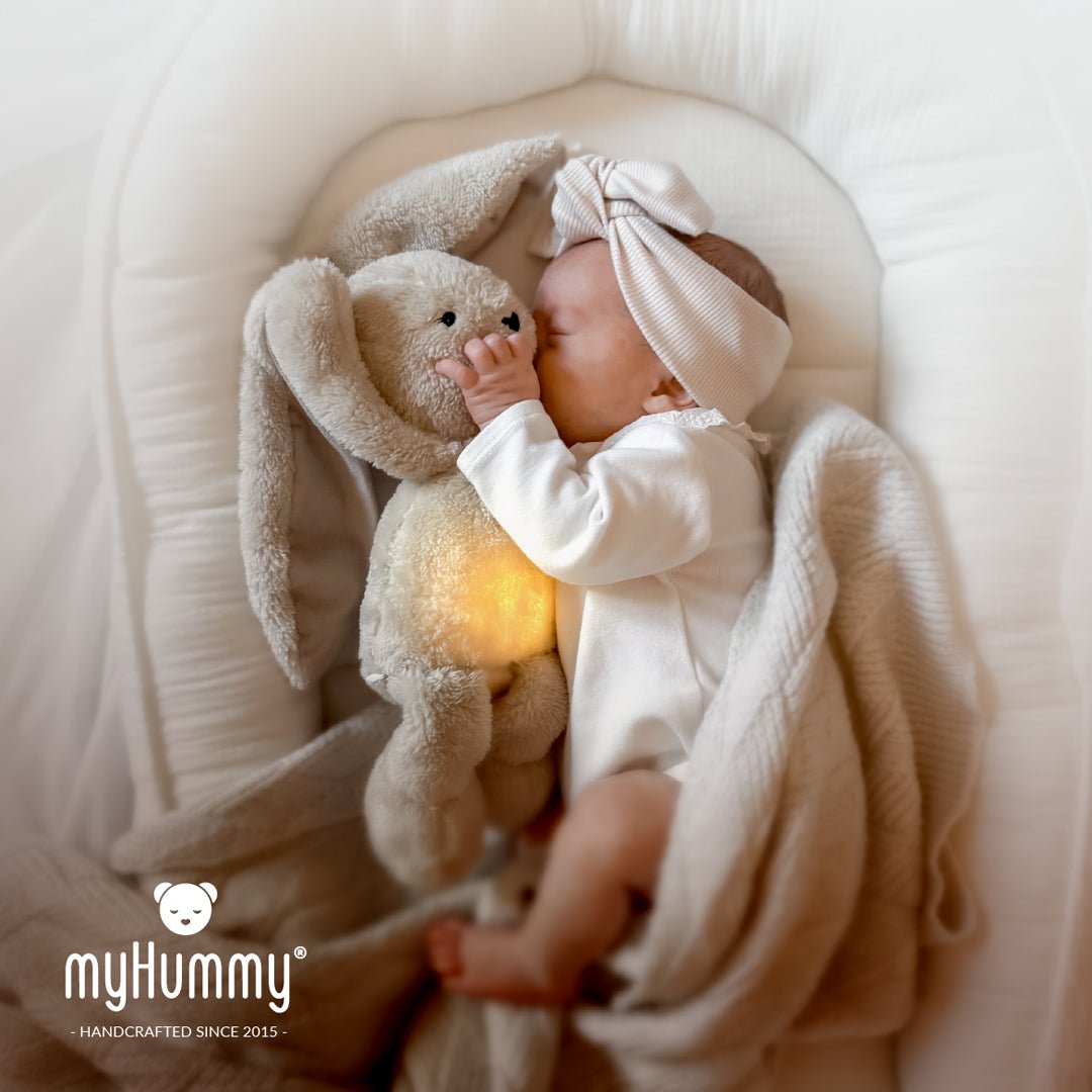 myHummy 5in1 miega lācītis ar sildītāju, naktslampiņu un balto troksni – Bear Beige – 2