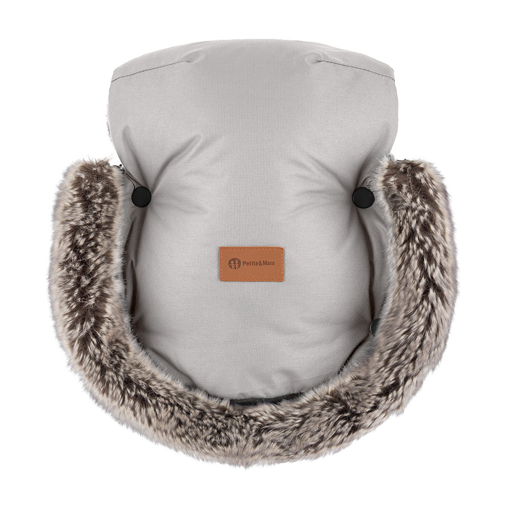 Petite&Mars Furry ziemas cimdi ratiem – Champagne Shower