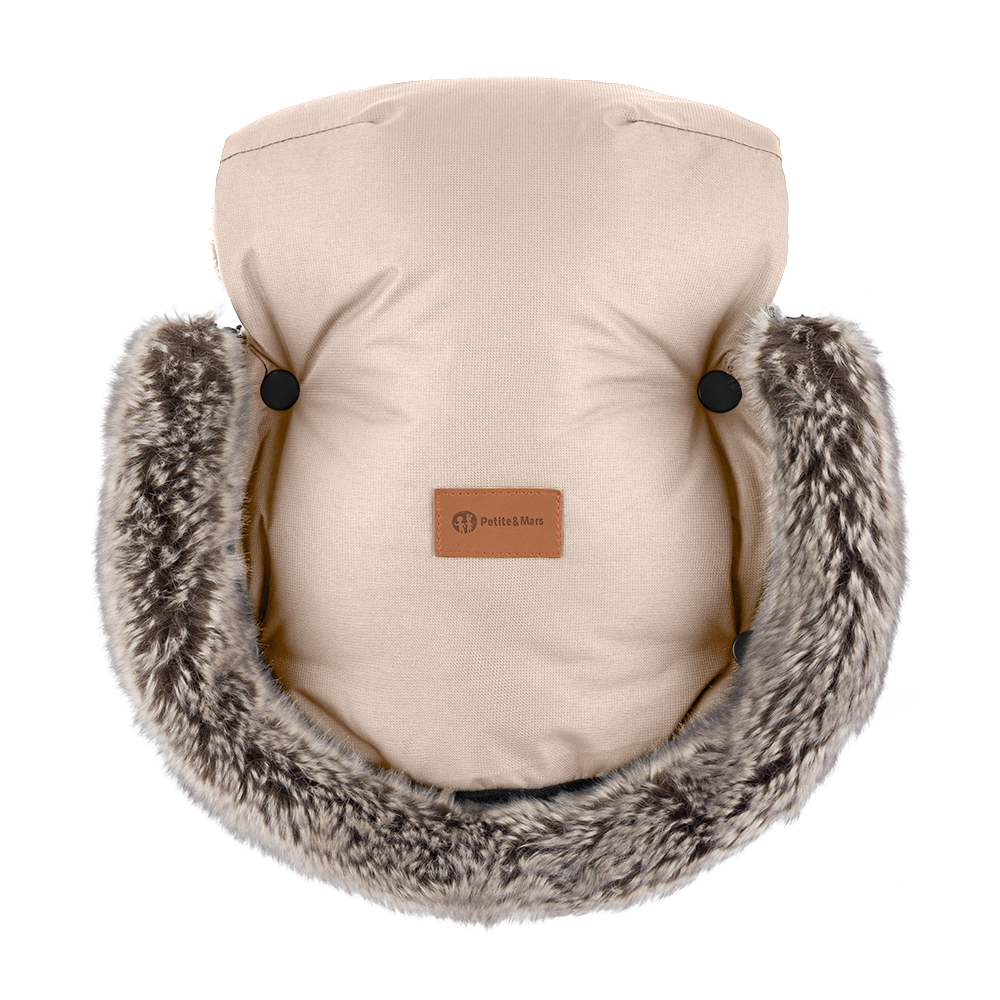 Petite&Mars Furry ziemas cimdi ratiem – Rose Petal