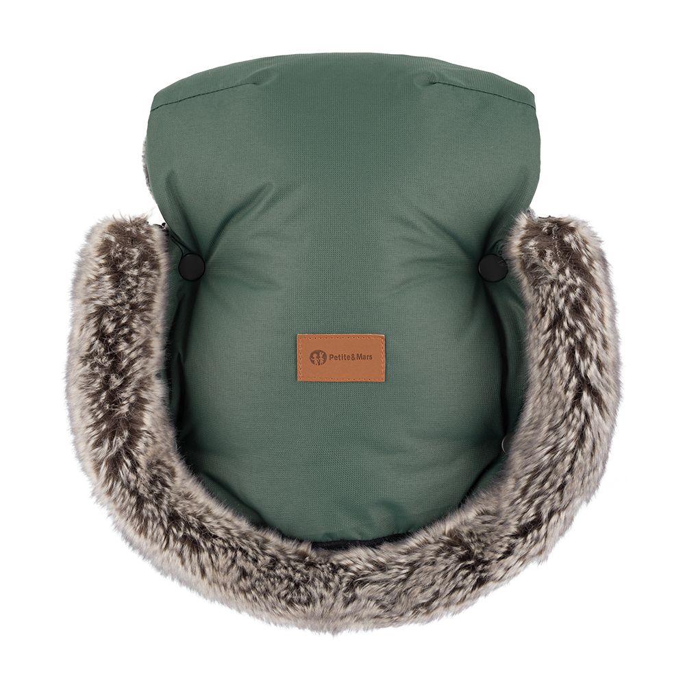 Petite&Mars Furry ziemas cimdi ratiem – Veritable Khaki