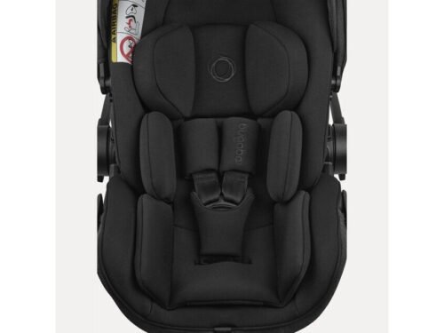 Bugaboo melns autokrēsliņš ar polsterējumu un drošības jostām