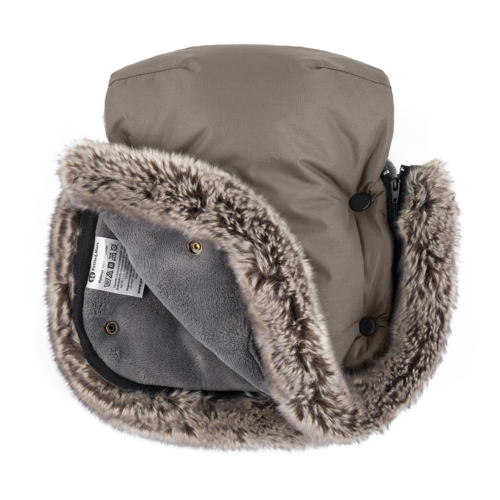 Petite&Mars Furry ziemas cimdi ratiem – Mocha Mousse – 4