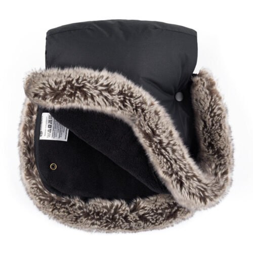 Petite&Mars Furry ziemas cimdi ratiem – Forever Black – 3
