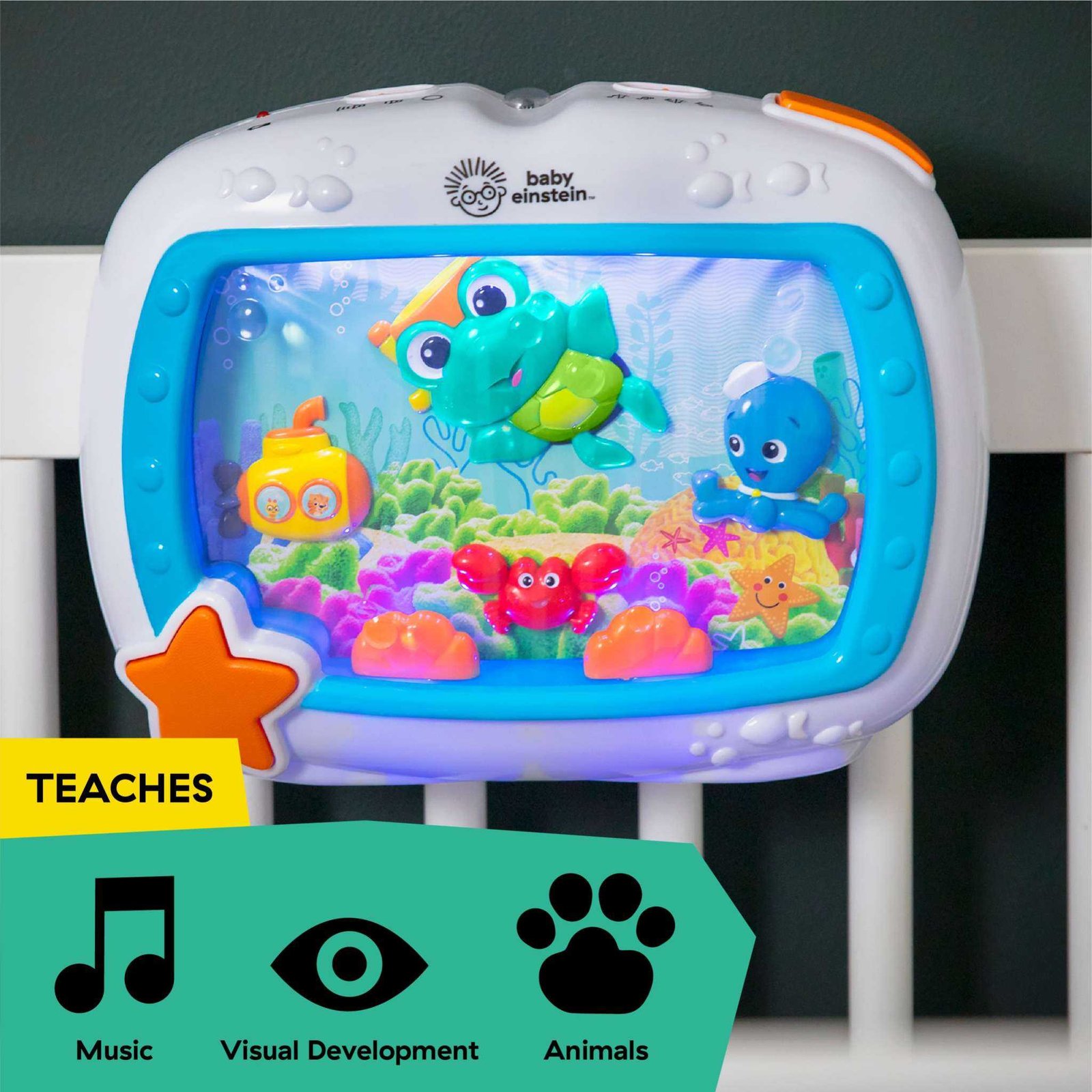 Baby Einstein muzikālais nomierinātājs gultiņai Sea Dreams – foto 2