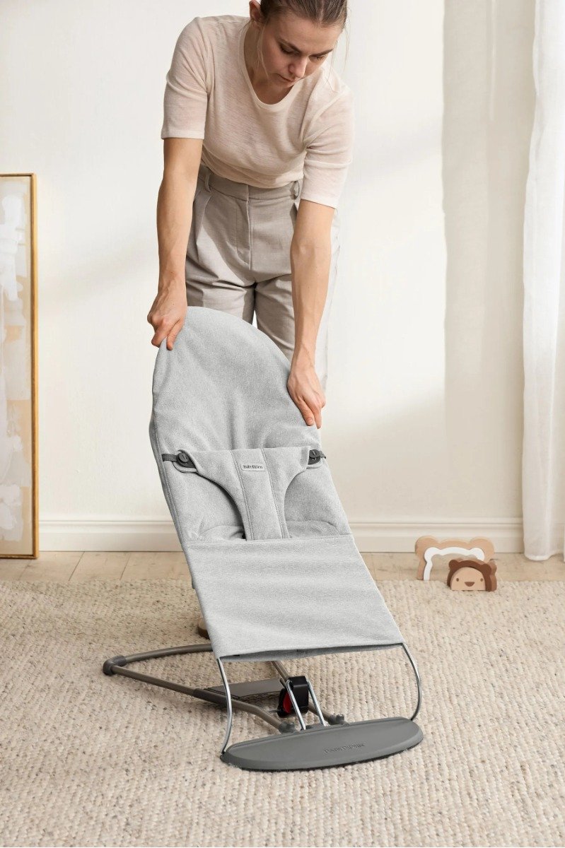 BabyBjörn Bliss šūpuļkrēsls – Light Grey Woven Melange – foto 3