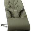 BabyBjörn Bliss šūpuļkrēsls – Dark Green Woven Petal Quilt