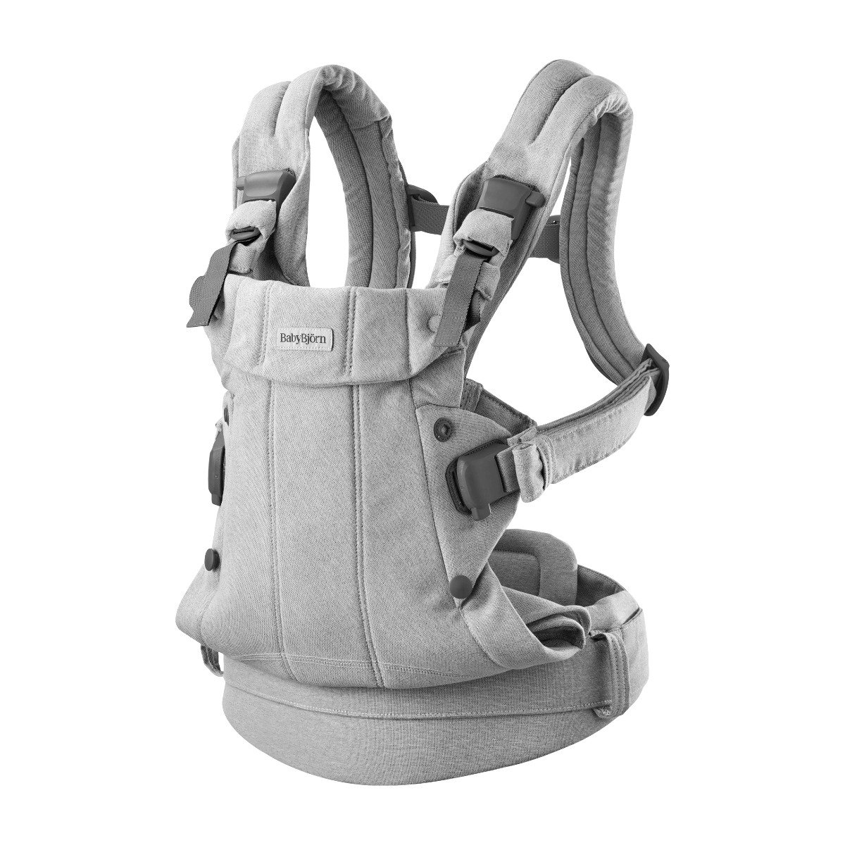 babybjorn-harmony-woven-melange-kengursoma-light-grey BabyBjörn Harmony Woven Melange ķengursoma Light Grey