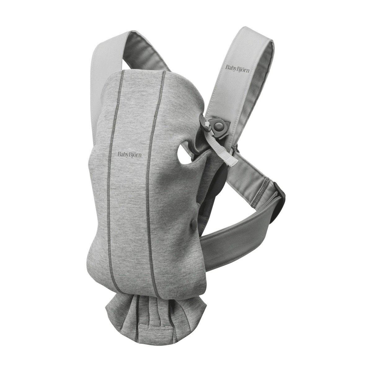 babybjorn-mini-3d-jersey-kengursoma-light-grey-balts-fons BabyBjörn Mini 3D Jersey ķengursoma Light Grey