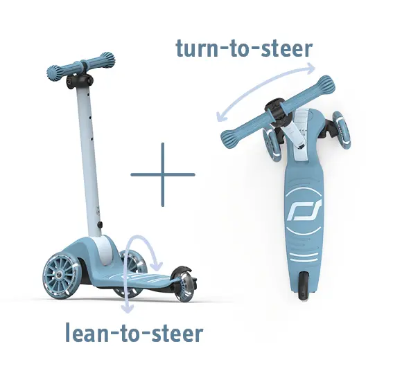 Zils Scoot and Ride Highwaykick 3S skrejritenis ar regulējamu stūri un trim riteņiem