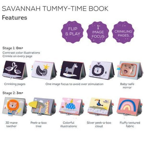 Taf Toys grāmatiņa laikam uz vēdera Savannah Tummy-Time – foto 3