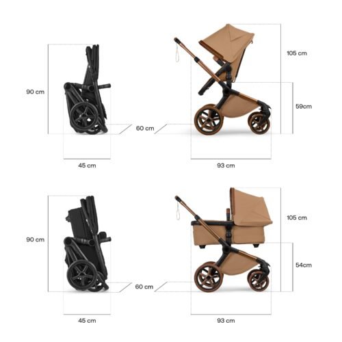Bugaboo x Stella McCartney Fox 5 Renew universālie ratiņi 2in1 Tobacco Brown – 8