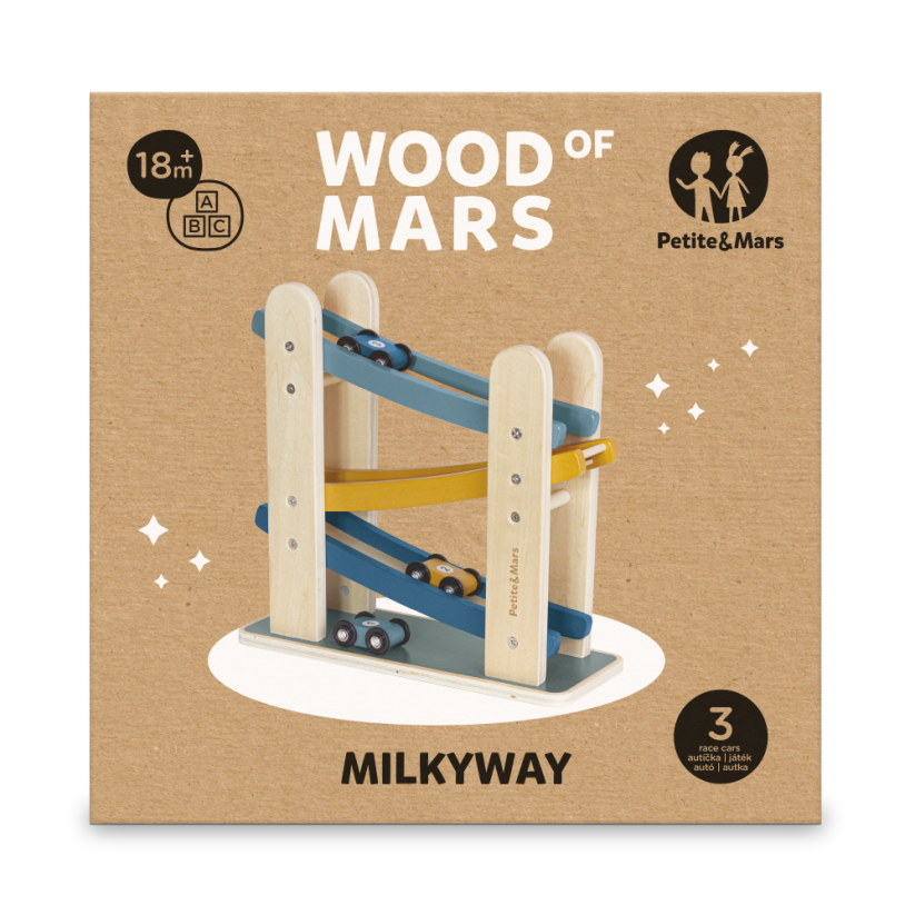 Petite&Mars koka mašīnu trase Milky Way Wood of Mars – Blue – foto 2