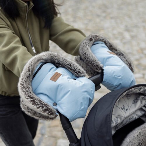 Petite&Mars Furry ziemas cimdi ratiem – Forever Black – 4
